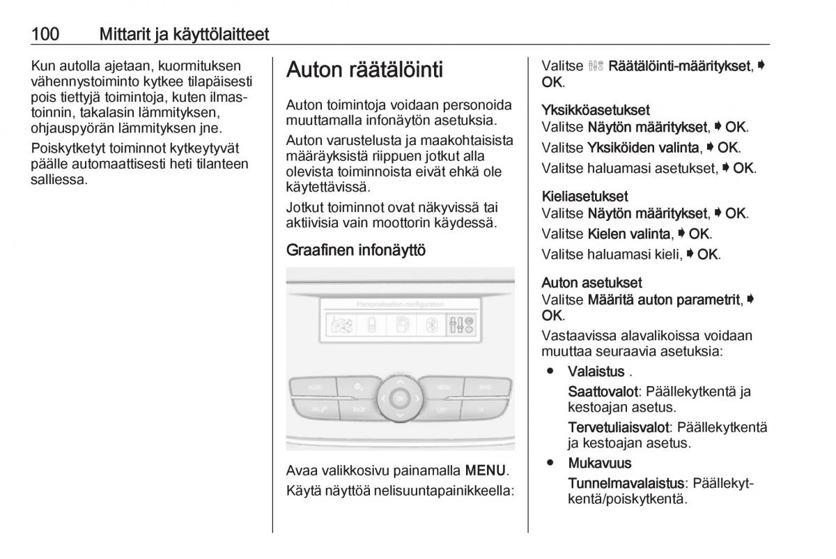 Opel Crossland X omistajan kasikirja / page 102