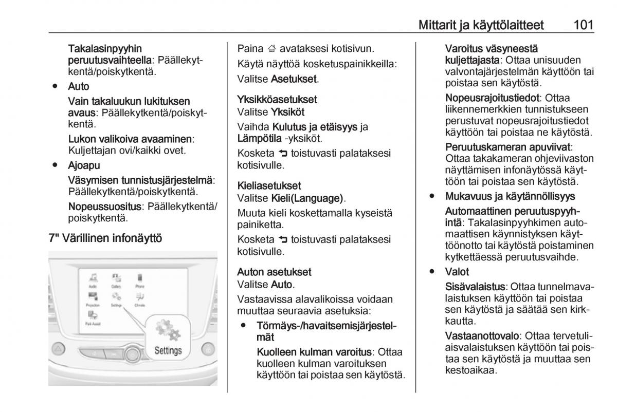 Opel Crossland X omistajan kasikirja / page 103