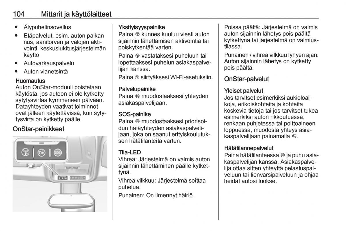 Opel Crossland X omistajan kasikirja / page 106