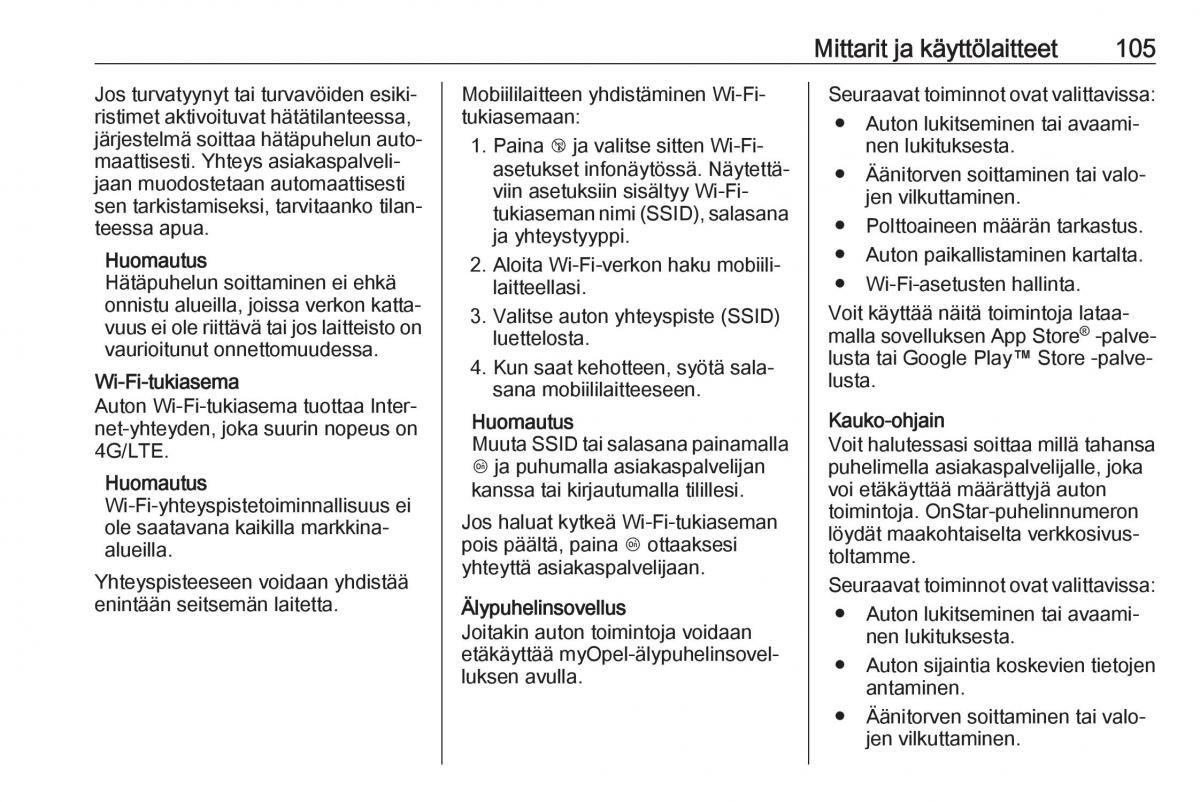 Opel Crossland X omistajan kasikirja / page 107