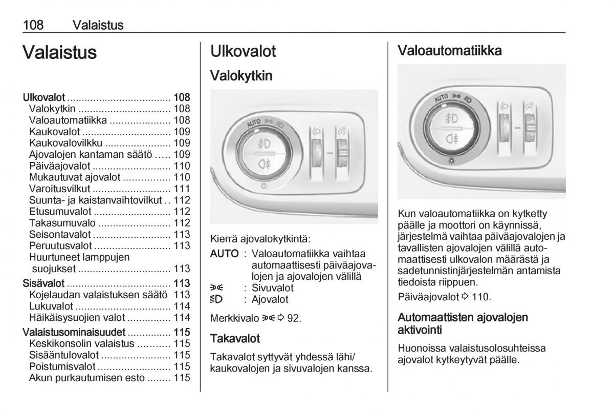 Opel Crossland X omistajan kasikirja / page 110