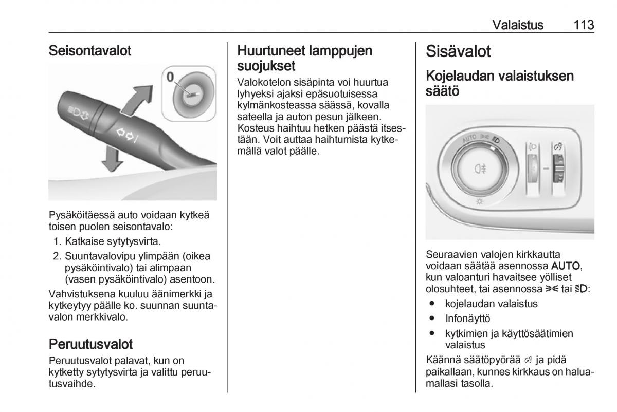 Opel Crossland X omistajan kasikirja / page 115