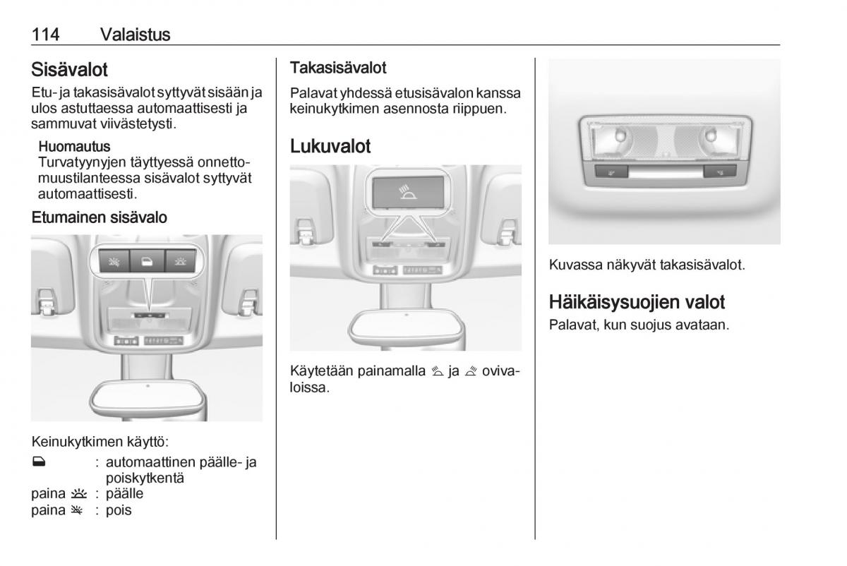 Opel Crossland X omistajan kasikirja / page 116