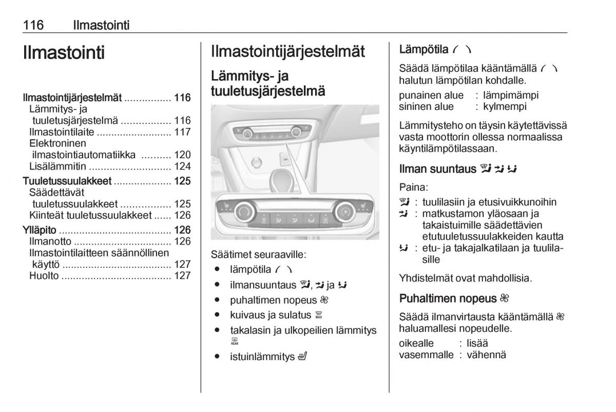 Opel Crossland X omistajan kasikirja / page 118