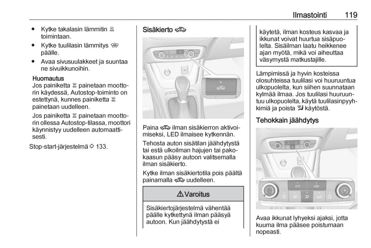 Opel Crossland X omistajan kasikirja / page 121