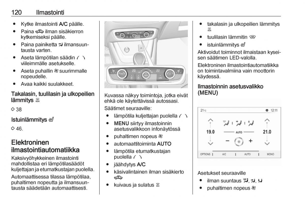 Opel Crossland X omistajan kasikirja / page 122