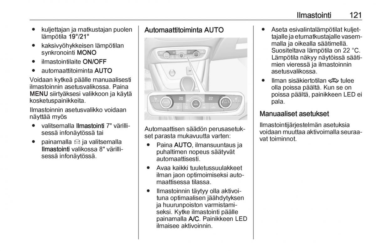 Opel Crossland X omistajan kasikirja / page 123