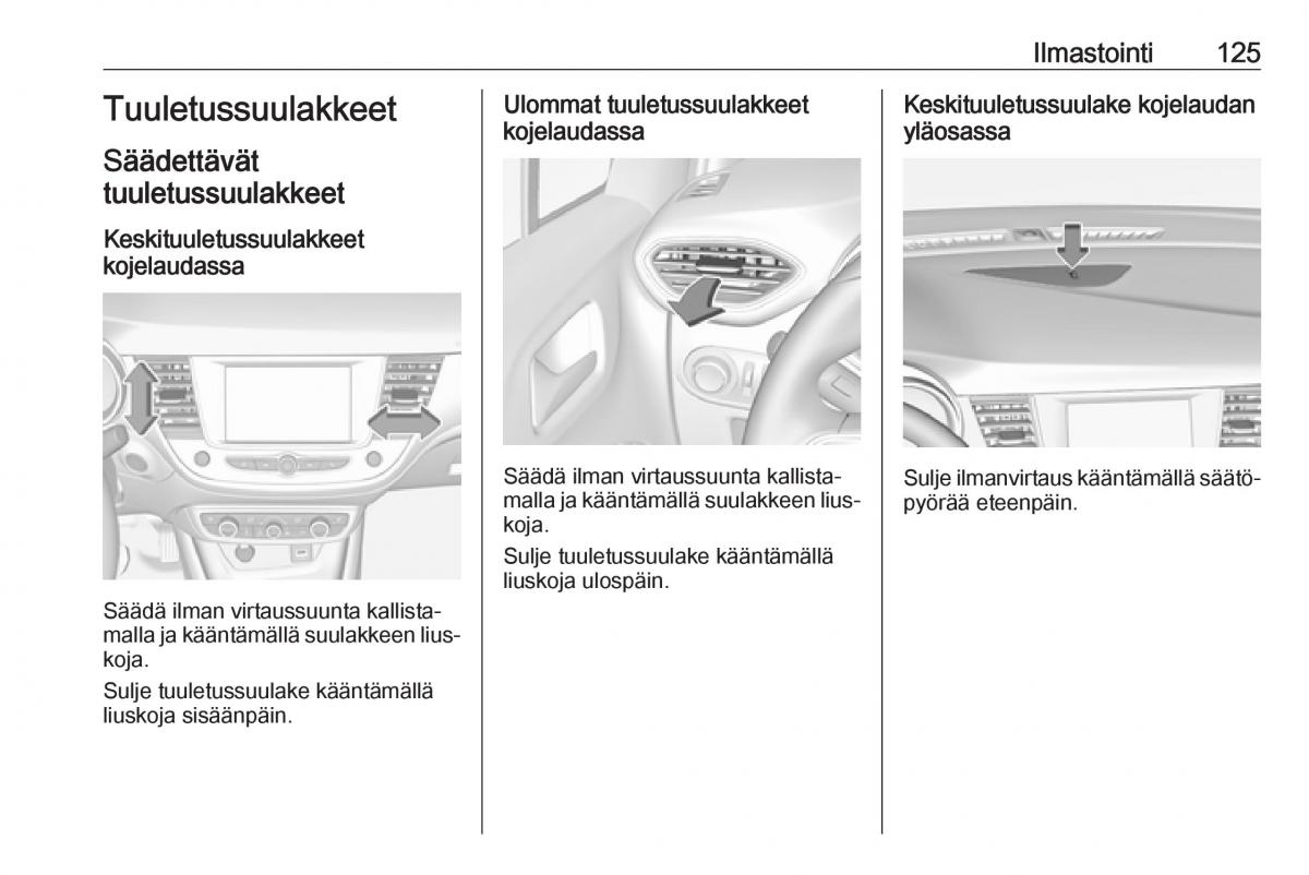 Opel Crossland X omistajan kasikirja / page 127