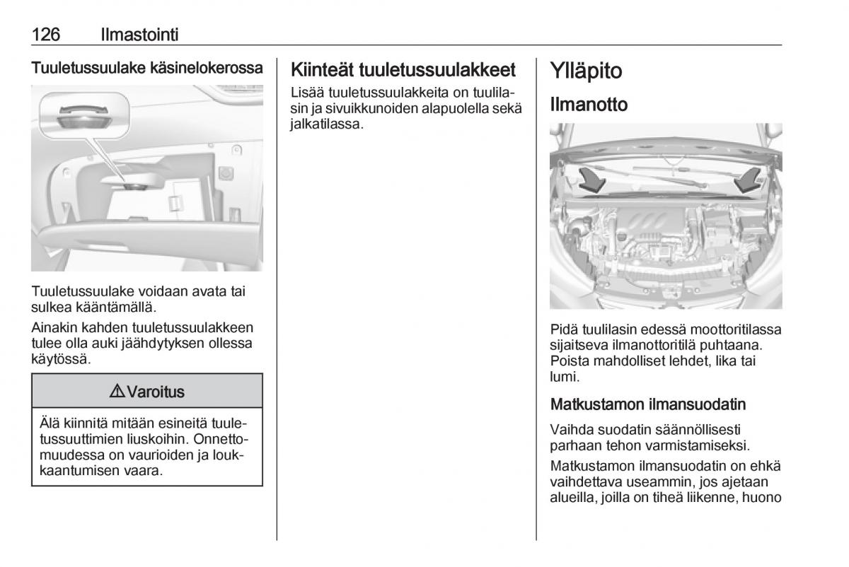 Opel Crossland X omistajan kasikirja / page 128