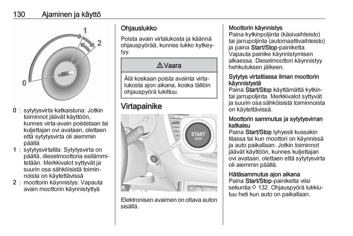 Opel Crossland X omistajan kasikirja / page 132