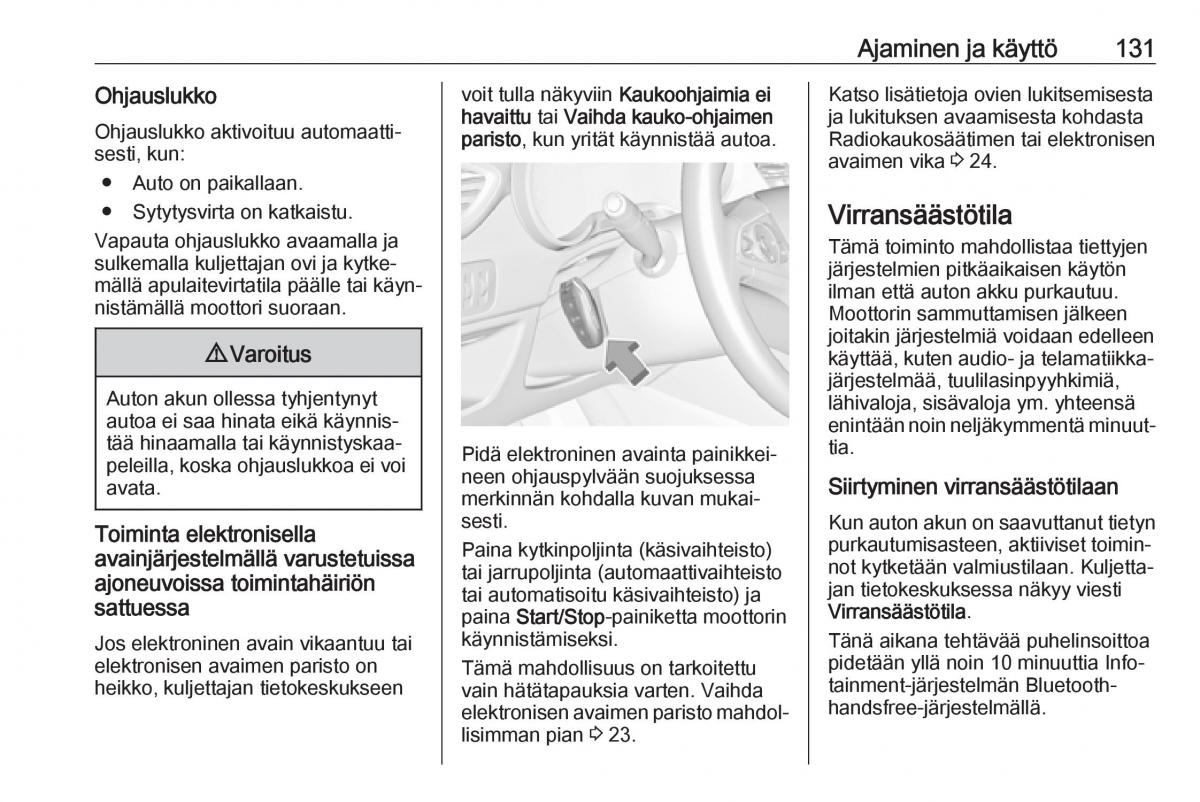 Opel Crossland X omistajan kasikirja / page 133