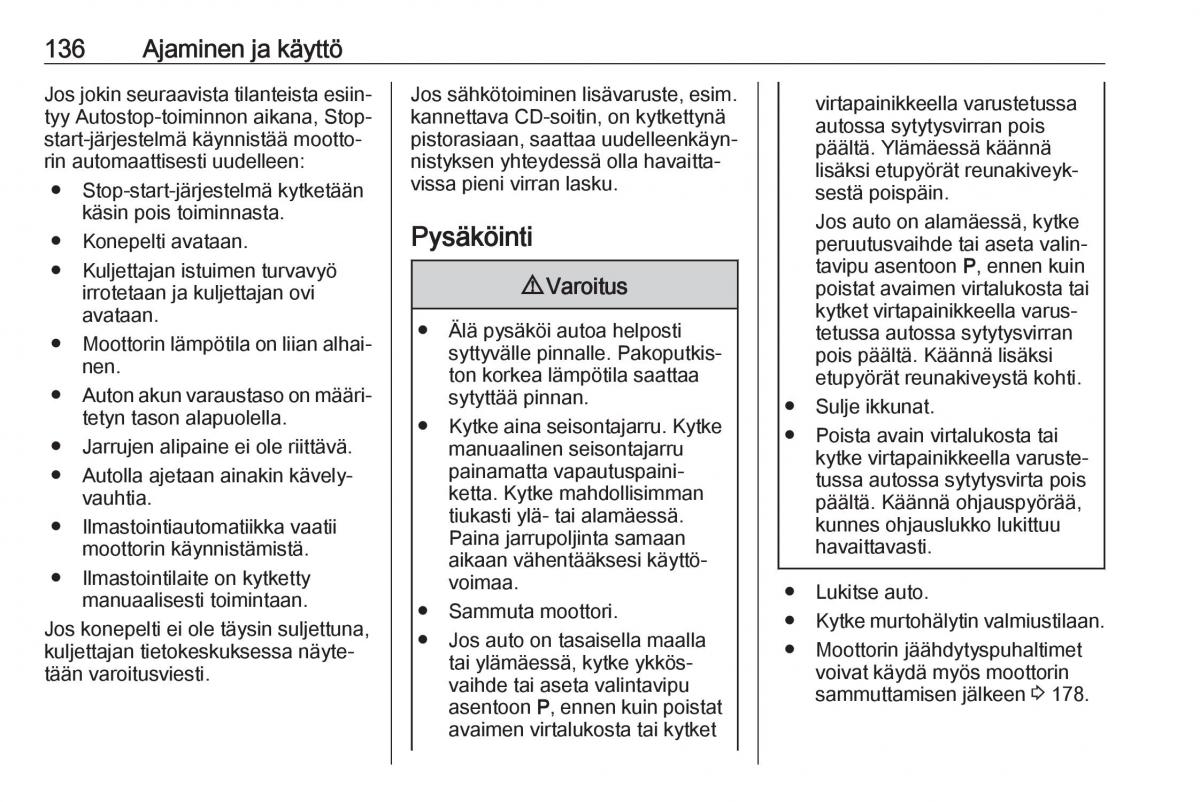 Opel Crossland X omistajan kasikirja / page 138