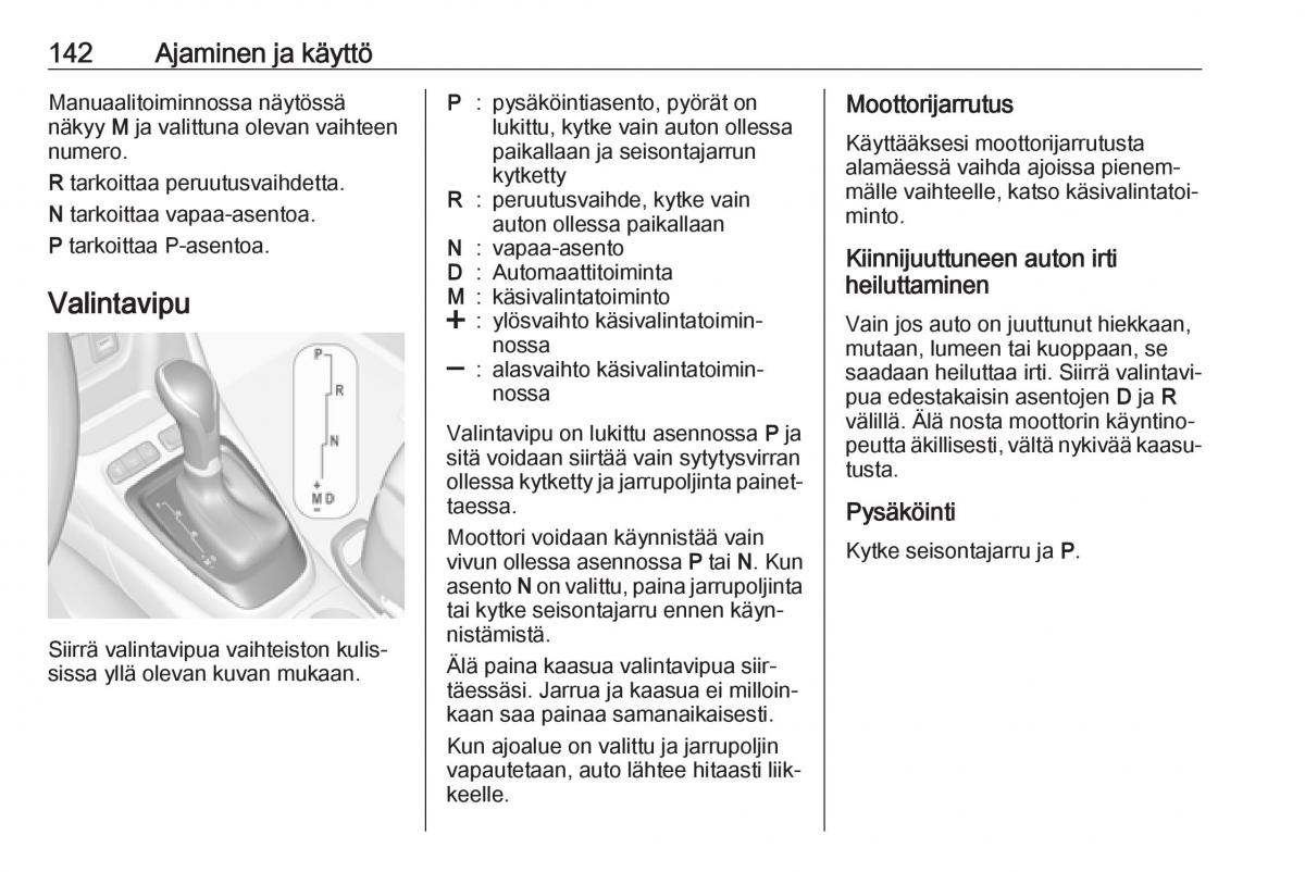 Opel Crossland X omistajan kasikirja / page 144