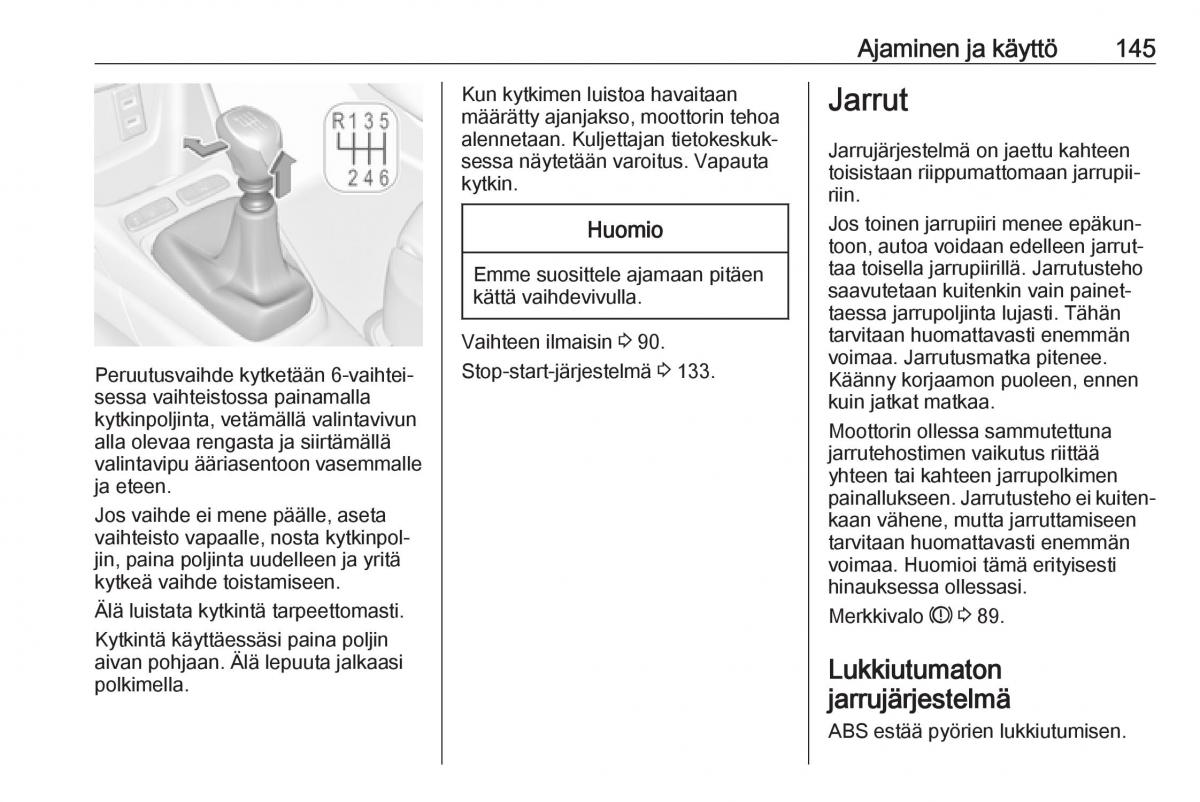 Opel Crossland X omistajan kasikirja / page 147