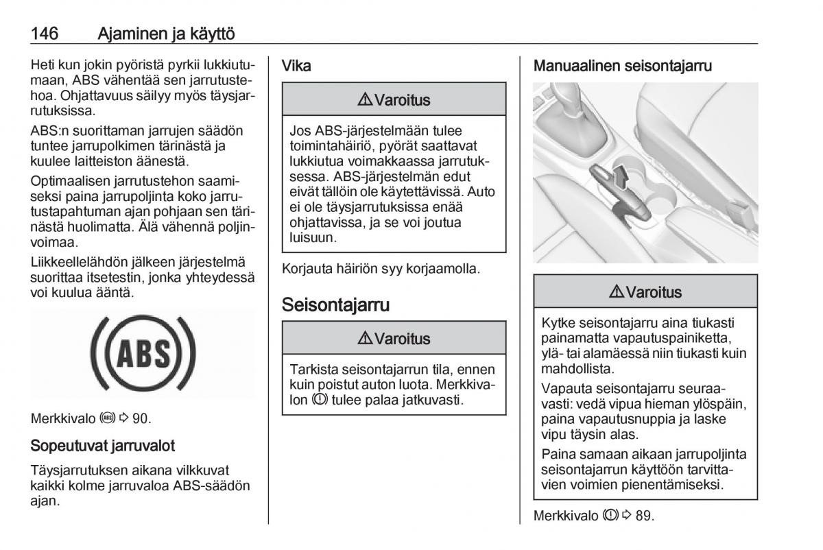 Opel Crossland X omistajan kasikirja / page 148