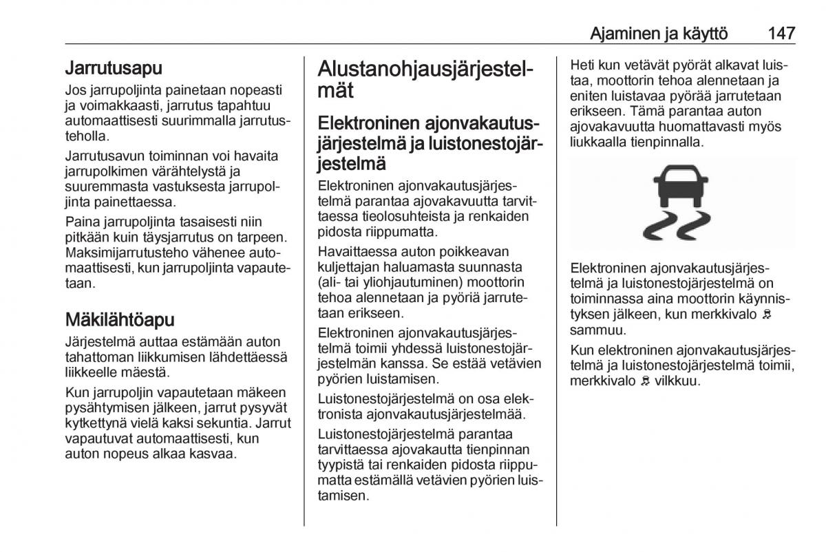 Opel Crossland X omistajan kasikirja / page 149