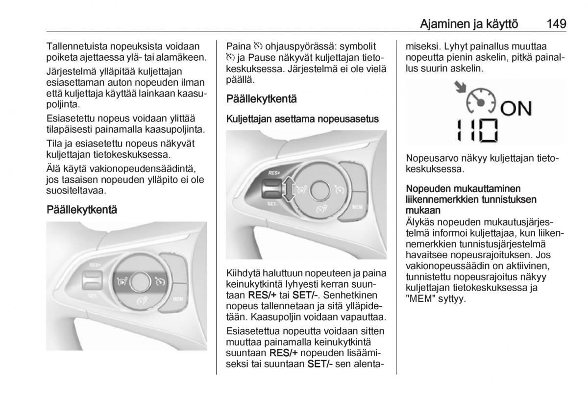 Opel Crossland X omistajan kasikirja / page 151