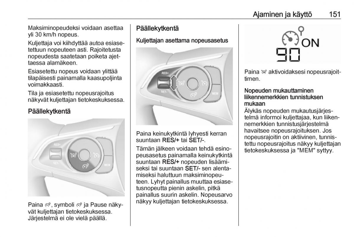 Opel Crossland X omistajan kasikirja / page 153