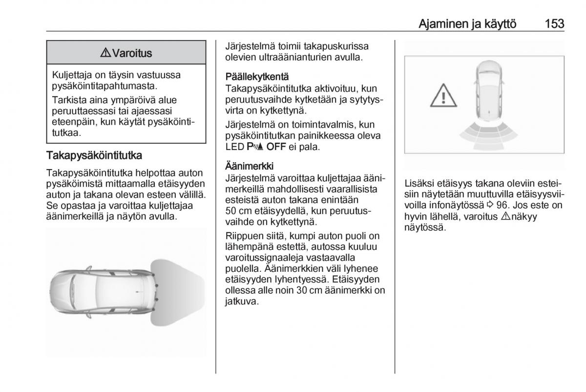 Opel Crossland X omistajan kasikirja / page 155