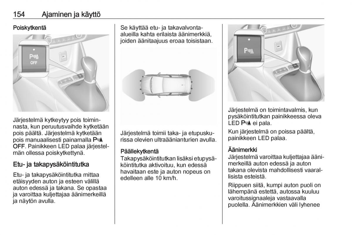 Opel Crossland X omistajan kasikirja / page 156