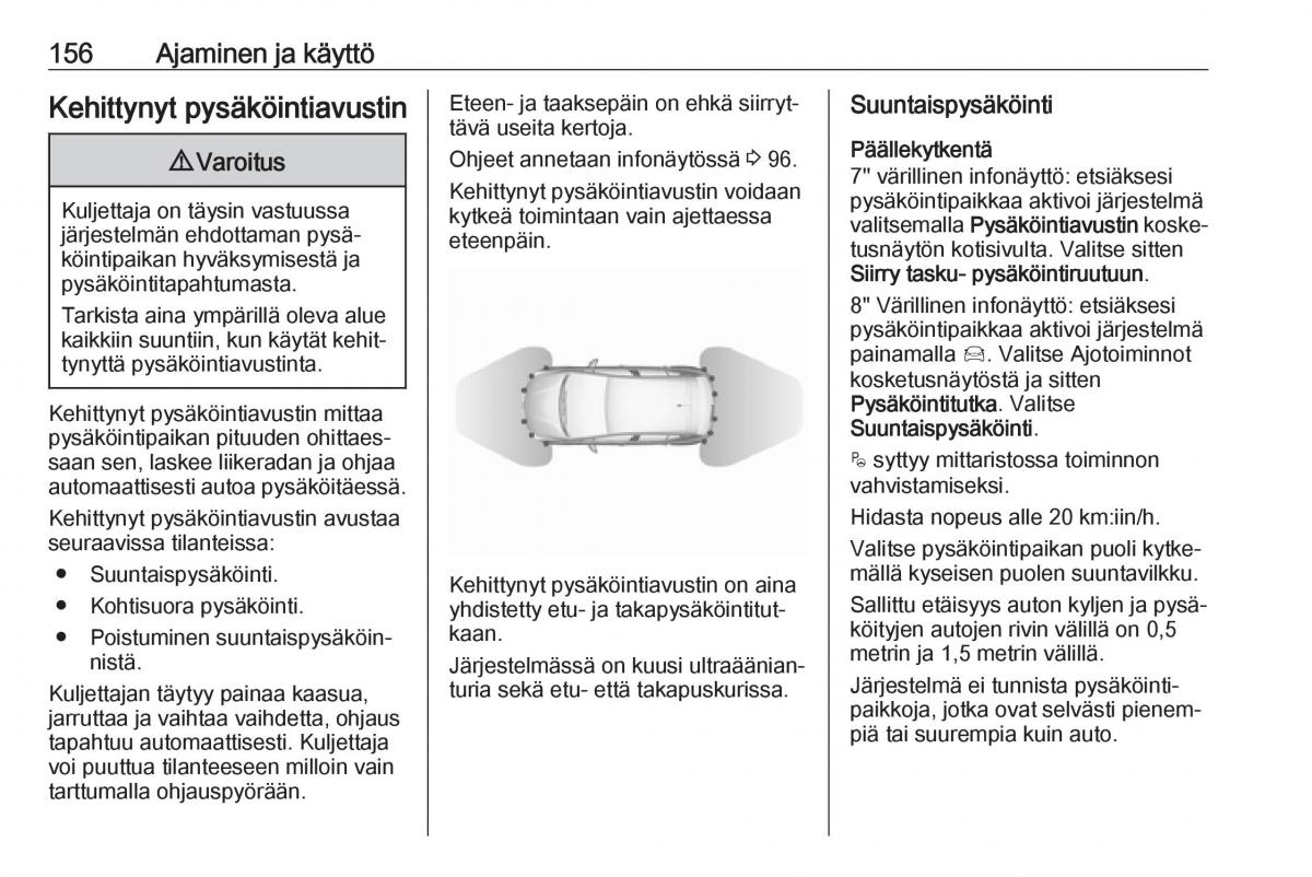 Opel Crossland X omistajan kasikirja / page 158