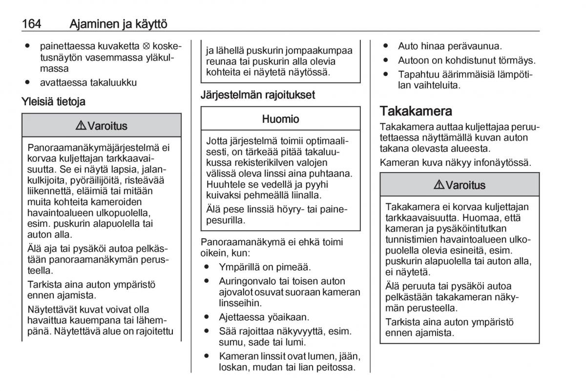 Opel Crossland X omistajan kasikirja / page 166