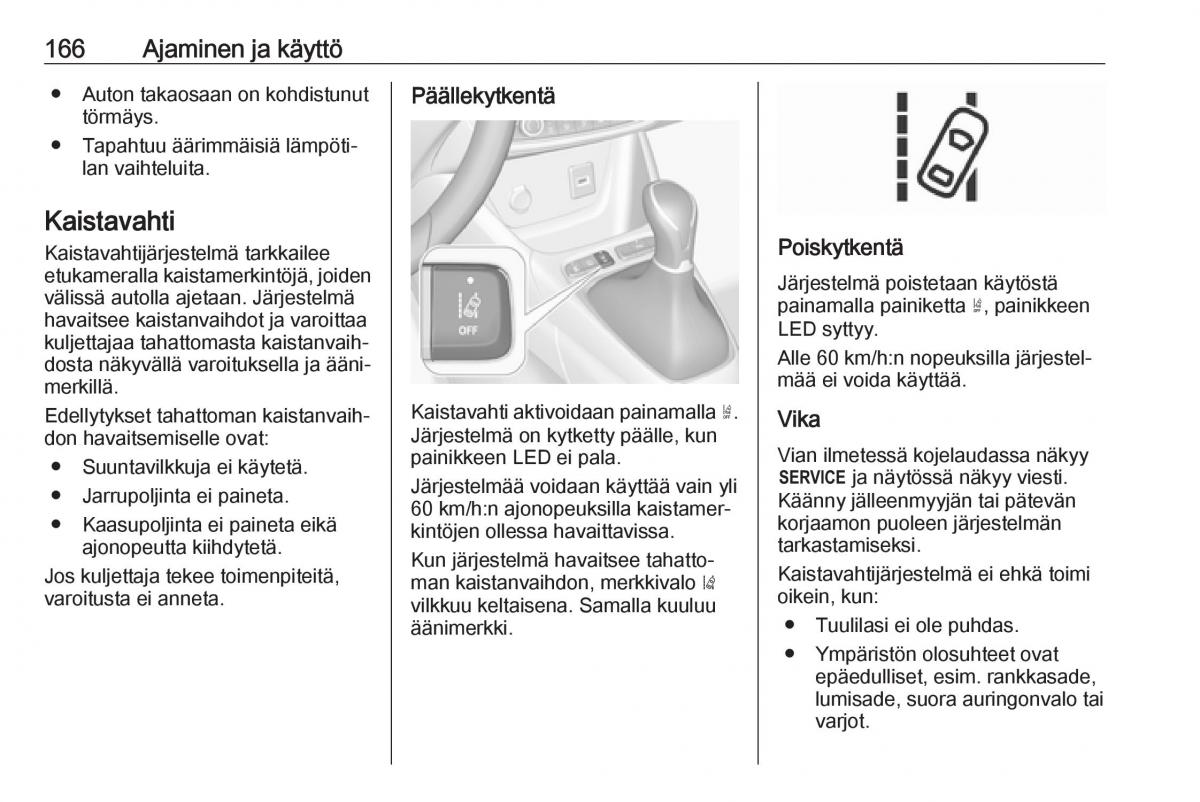 Opel Crossland X omistajan kasikirja / page 168