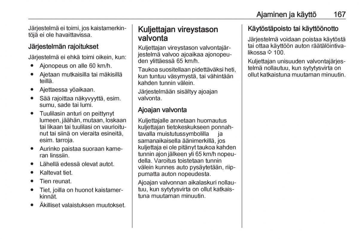 Opel Crossland X omistajan kasikirja / page 169