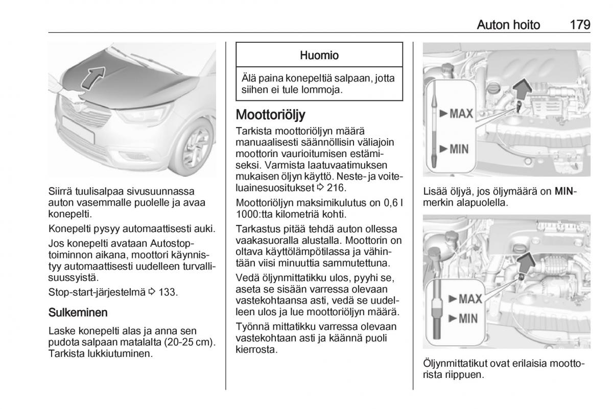 Opel Crossland X omistajan kasikirja / page 181