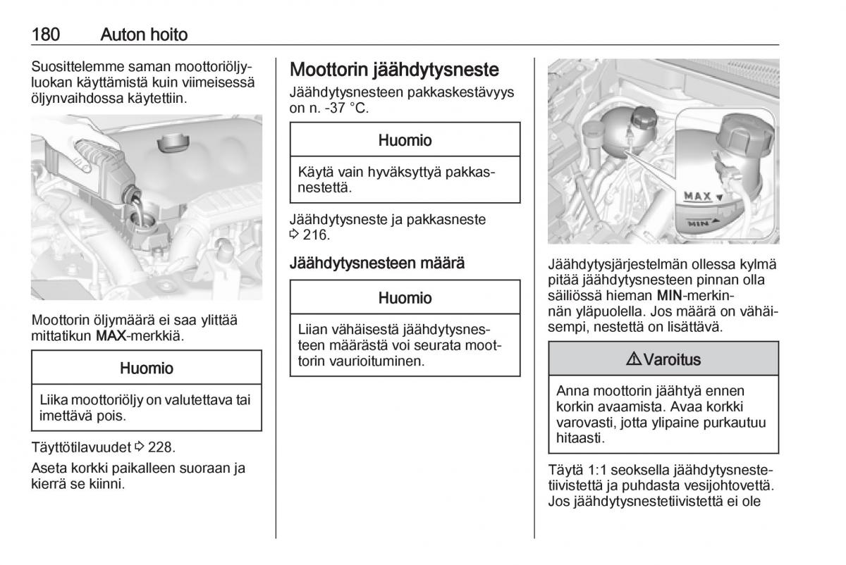 Opel Crossland X omistajan kasikirja / page 182