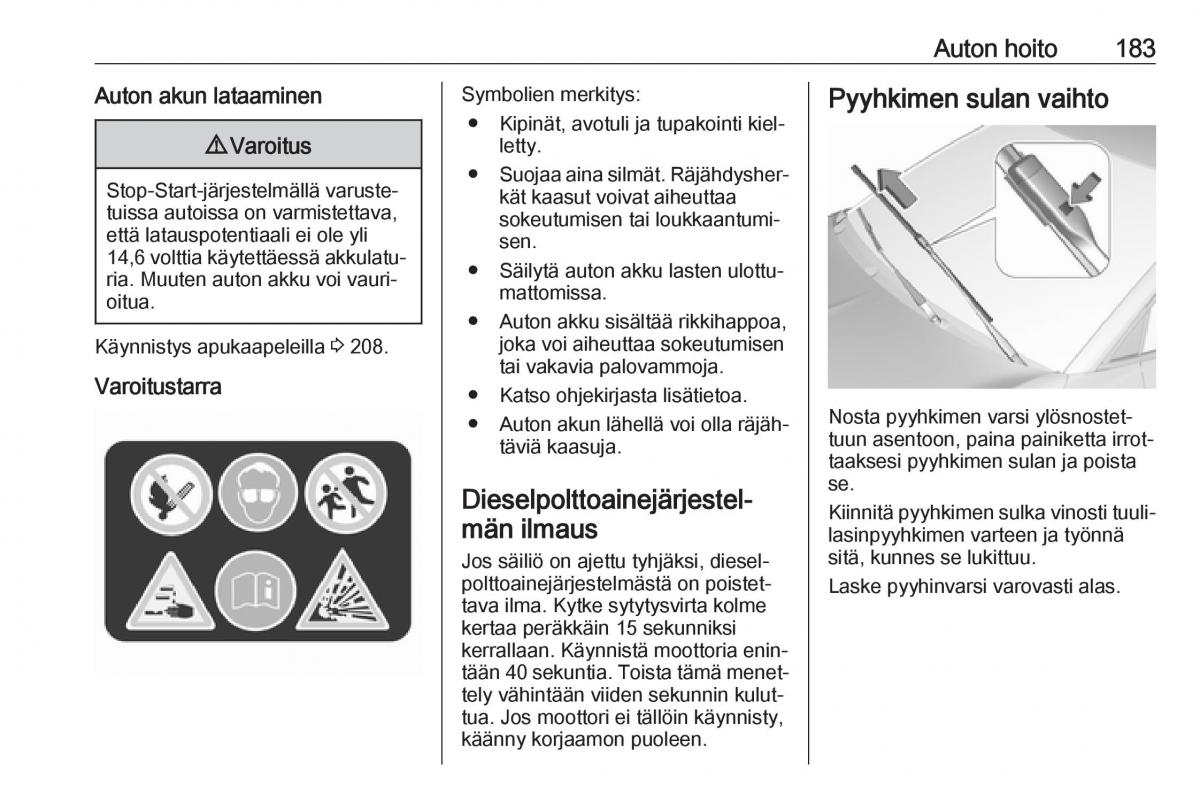 Opel Crossland X omistajan kasikirja / page 185