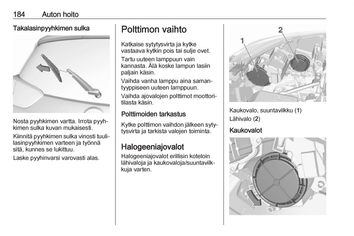 Opel Crossland X omistajan kasikirja / page 186