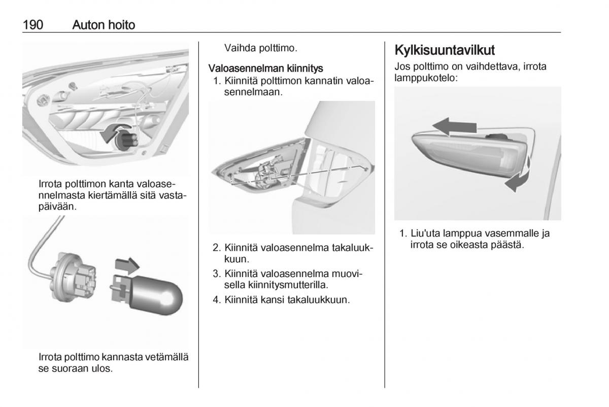 Opel Crossland X omistajan kasikirja / page 192