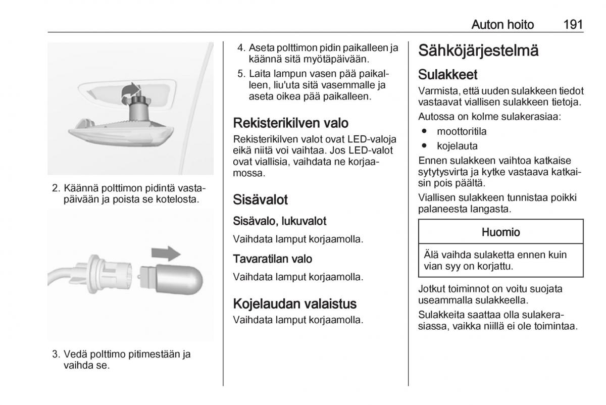 Opel Crossland X omistajan kasikirja / page 193