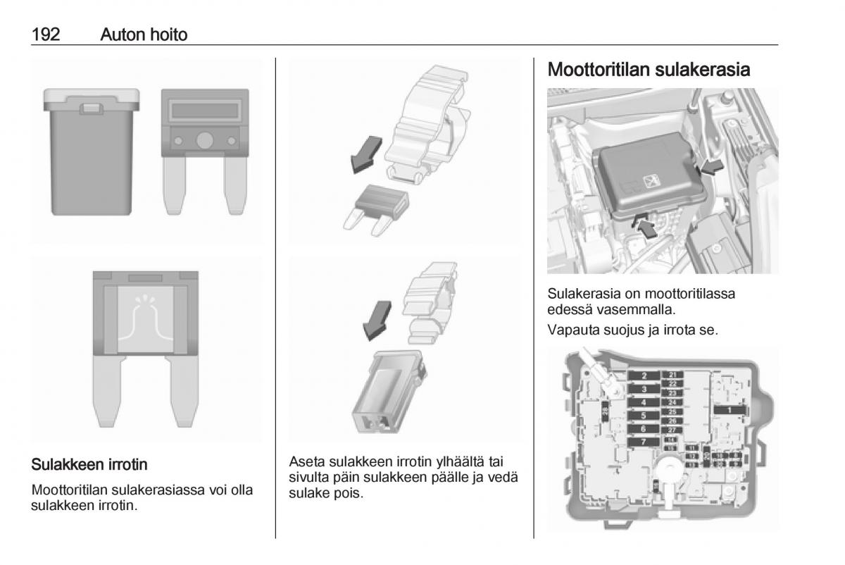 Opel Crossland X omistajan kasikirja / page 194