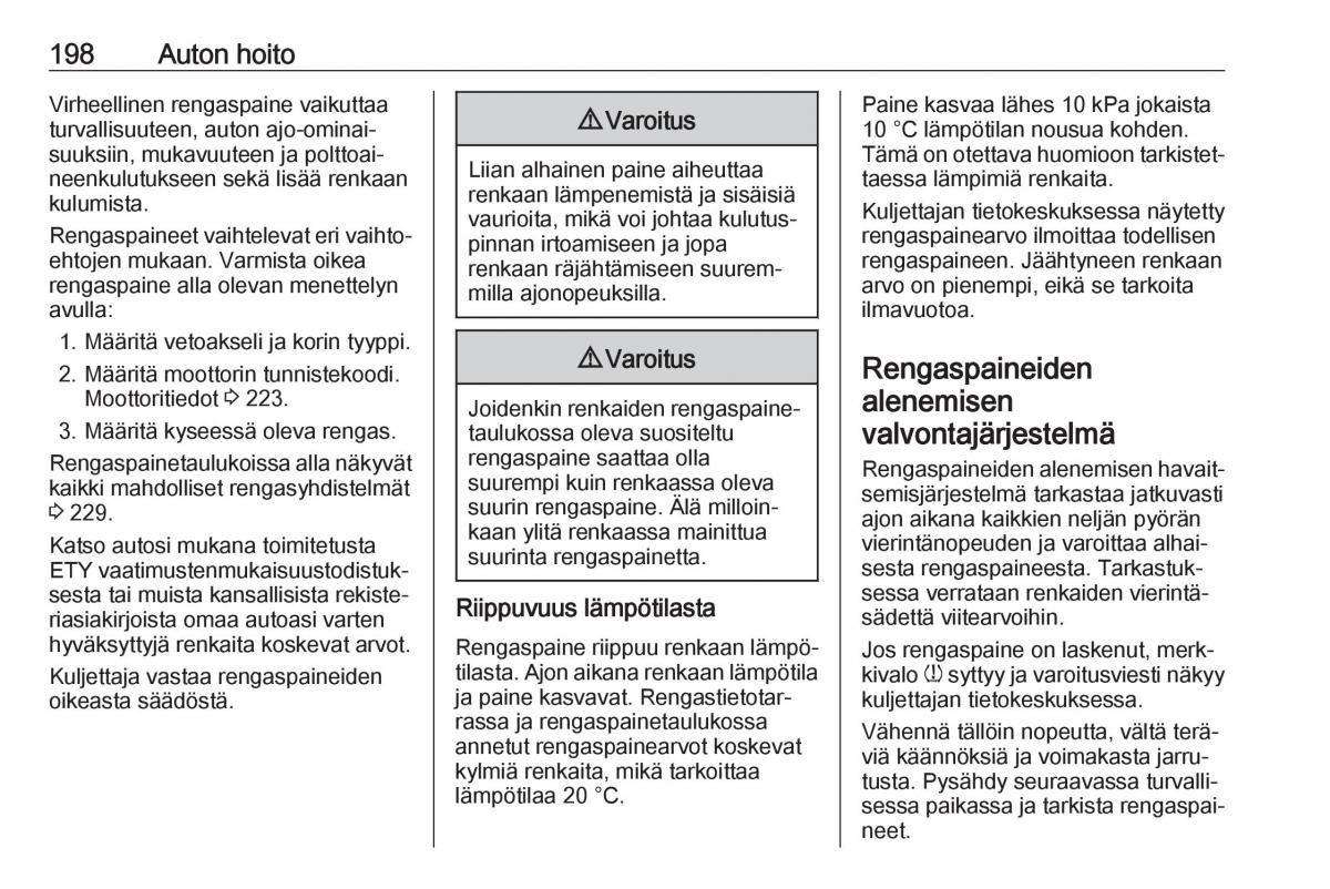 Opel Crossland X omistajan kasikirja / page 200