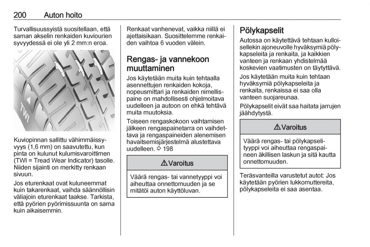 Opel Crossland X omistajan kasikirja / page 202