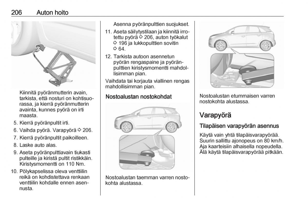 Opel Crossland X omistajan kasikirja / page 208