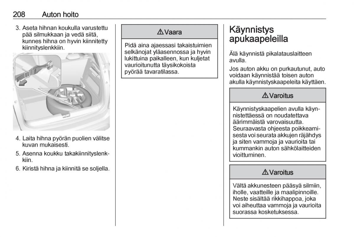 Opel Crossland X omistajan kasikirja / page 210