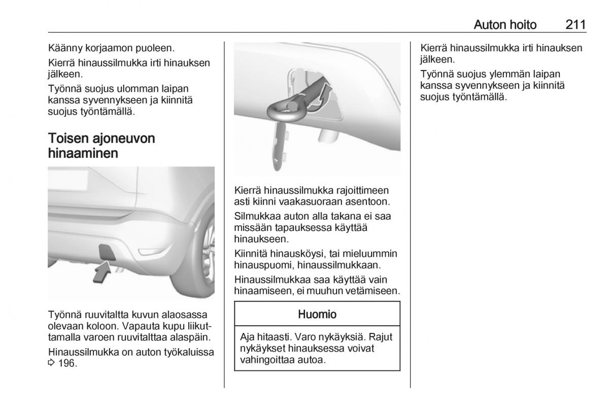 Opel Crossland X omistajan kasikirja / page 213