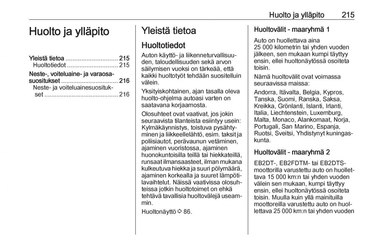 Opel Crossland X omistajan kasikirja / page 217