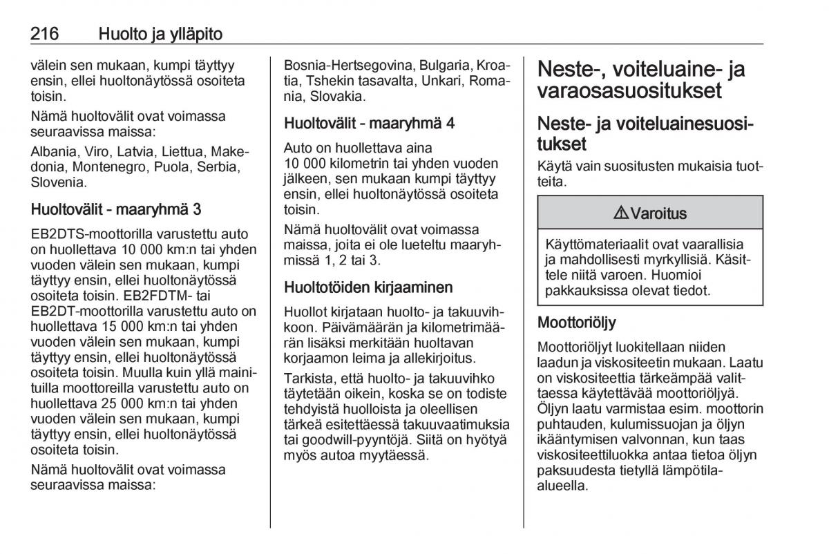 Opel Crossland X omistajan kasikirja / page 218