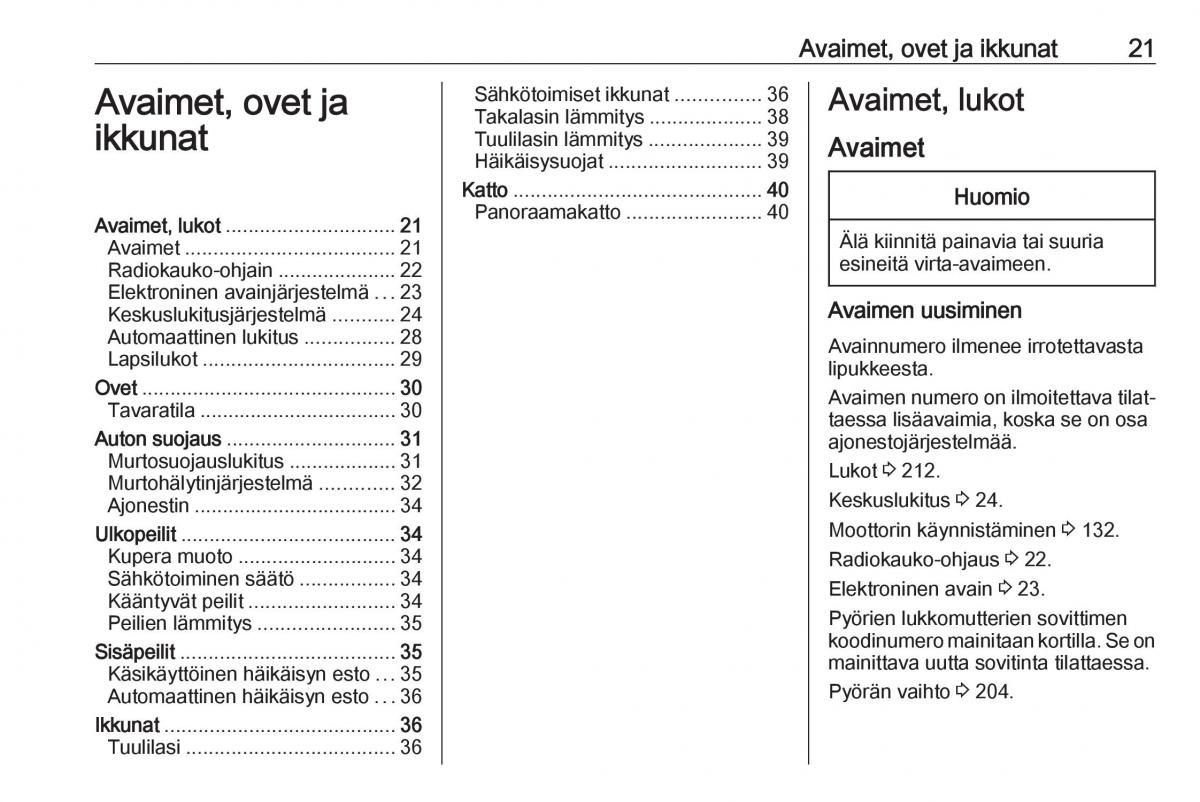 Opel Crossland X omistajan kasikirja / page 23