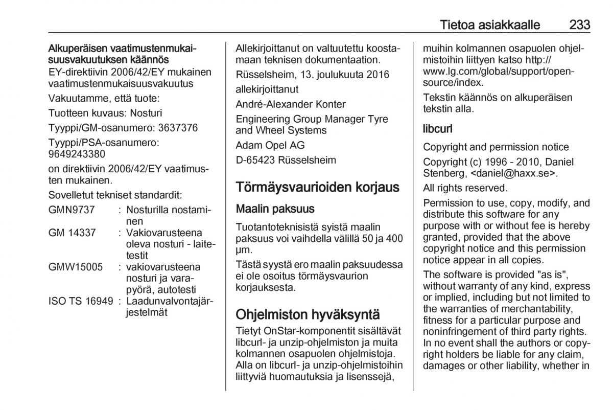 Opel Crossland X omistajan kasikirja / page 235