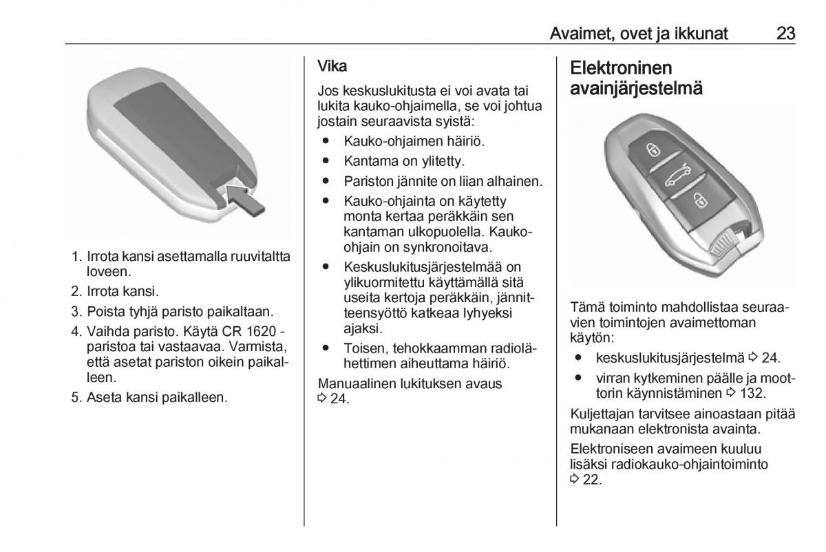 Opel Crossland X omistajan kasikirja / page 25