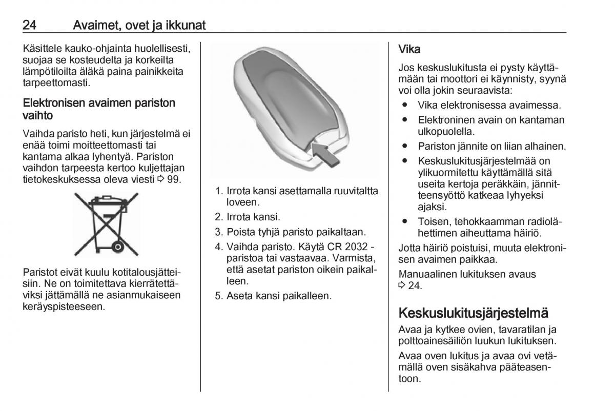 Opel Crossland X omistajan kasikirja / page 26