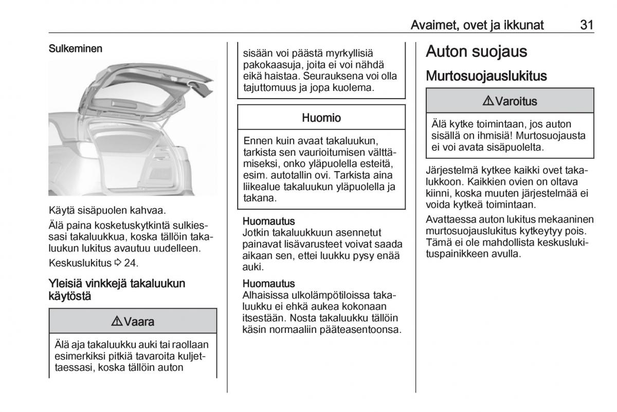 Opel Crossland X omistajan kasikirja / page 33