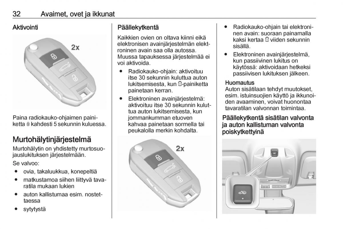 Opel Crossland X omistajan kasikirja / page 34