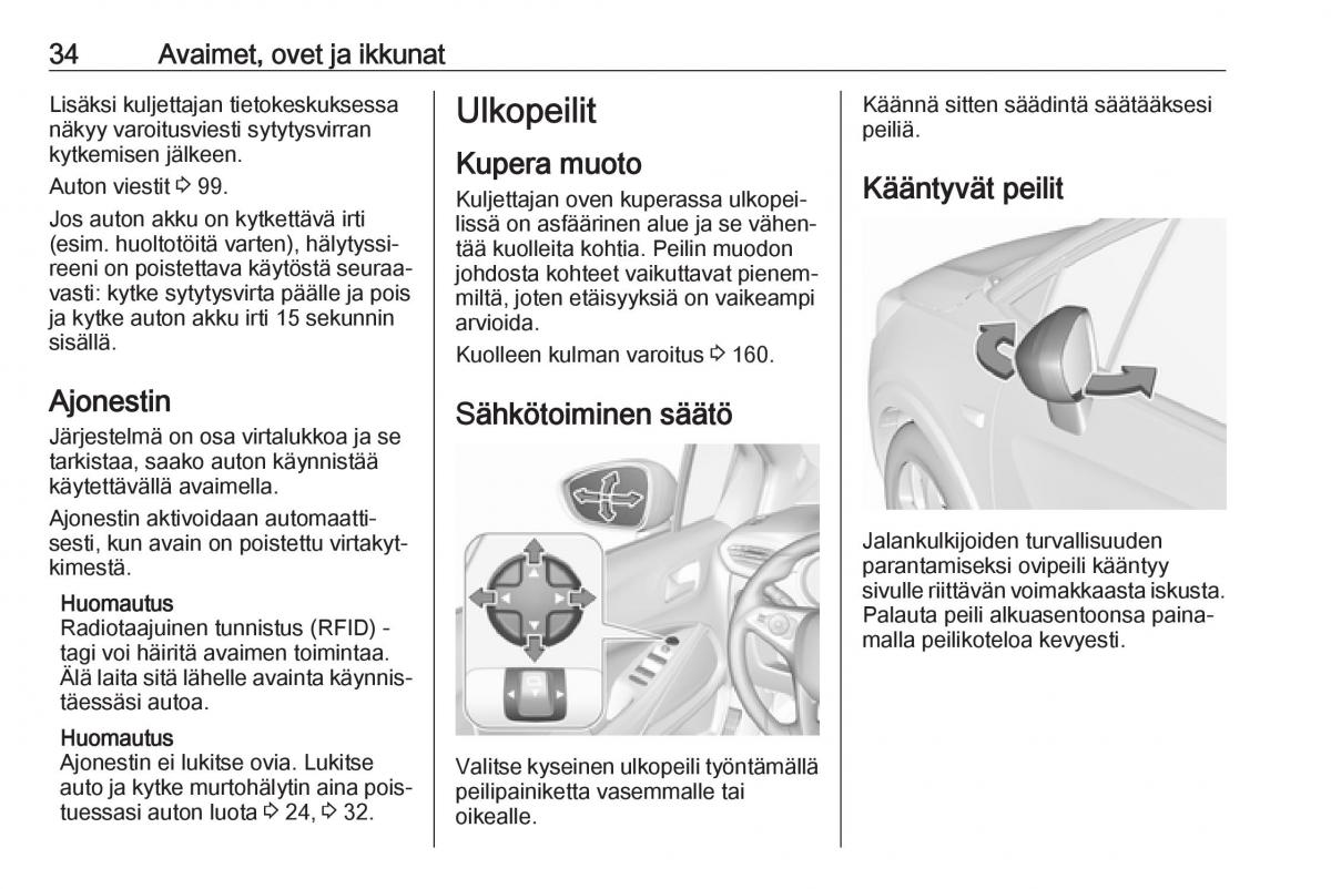 Opel Crossland X omistajan kasikirja / page 36