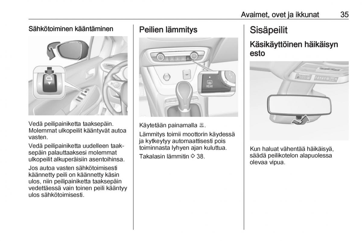 Opel Crossland X omistajan kasikirja / page 37